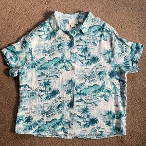 Linen Amalfi Coast Breezy Summer Shirt NWOT Wms M